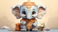 Ganesha Deity Statue in Hindu Culture, Generative Ai