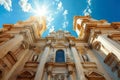 Divine Radiance: Bright Skies Over Our Lady\'s Cathedral.