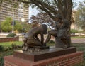 `Divine Servant` bronze statue in front of Park Cities Baptist Church, Dallas, Texas