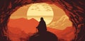 Divine Symmetry: Jesus in an Egg at Sunrise in a Cave (AI Generated)