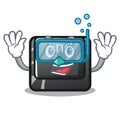 Diving button end in the shape character Royalty Free Stock Photo