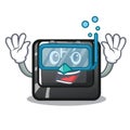 Diving button f7 in the shape mascot Royalty Free Stock Photo