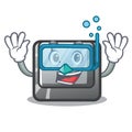 Diving button L in the mascot shape Royalty Free Stock Photo
