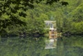 Diving-center at the Blue lake.Spring.Kabardino-Balkaria. Royalty Free Stock Photo