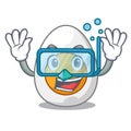 Diving character hard boiled egg ready to eat Royalty Free Stock Photo