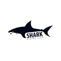 Diving Club. Emblem or logo with Shark. Vector illustration.