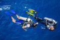 A Diving Coach Teaching Student to Diving (Koh Tao, Chumphon, Thailand)