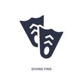 diving fins icon on white background. Simple element illustration from summer concept