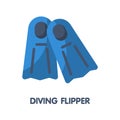 Diving flipper flat icon vector design