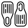 Diving flippers icon, outline style