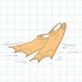 Diving flippers. Vector illustration decorative design