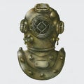 Diving gear vintage style illustration