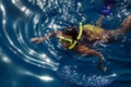 Diving girl in the sea Royalty Free Stock Photo