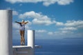 Diving girl statue in Nice France