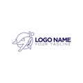 Outline Whale Logo Design for Web or Apps