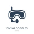 diving goggles icon in trendy design style. diving goggles icon isolated on white background. diving goggles vector icon simple Royalty Free Stock Photo