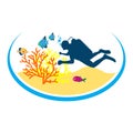 Diving googles icon. diving googles icon flat illustration for graphic