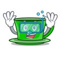 Diving green tea character cartoon Royalty Free Stock Photo