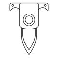 Diving knife icon, outline style