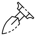 Diving knife tool icon, outline style