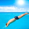 Diving man Royalty Free Stock Photo