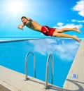 Diving man Royalty Free Stock Photo