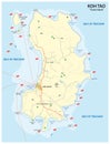Diving map of the Thai island Koh Tao in the Gulf of Thailand