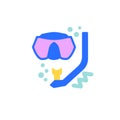 Diving mask flat icon Royalty Free Stock Photo