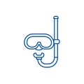 Diving mask  line icon concept. Diving mask  flat  vector symbol, sign, outline illustration. Royalty Free Stock Photo