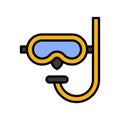 Diving mask vector, Summer party related filled icon