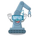 Diving mechatronic robotic arm in mascot shape Royalty Free Stock Photo
