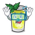 Diving mint julep character cartoon