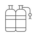 Diving oxygen tank outline icon, vector illustration