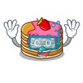 Diving pancake with strawberry character cartoon