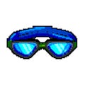 diving pool goggles game pixel art vector illustration