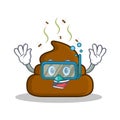 Diving Poop emoticon character cartoon Royalty Free Stock Photo