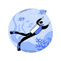 Diving school abstract concept vector illustration.