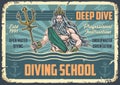 Diving school flyer vintage colorful