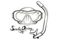 Diving. Scuba diving logo. Diver mask. Scuba-diving helmet. Royalty Free Stock Photo