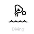 Diving sport icons