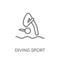 Diving sport linear icon. Modern outline Diving sport logo conce