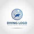Diving Template Logo Design. Vector Illustrator Eps. 10
