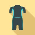 Diving wetsuit icon, flat style