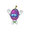 Diving winne fruit with mascot for beverage