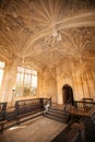 Divinty School, at the entrance to Convocation House, at The University of Oxford\'s Bodliean Library in the UK Royalty Free Stock Photo