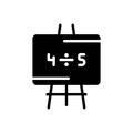 Black solid icon for Division, number and math