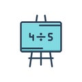 Color illustration icon for Division, number and blackboard