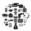 Division icons set, simple style Royalty Free Stock Photo