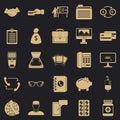 Division icons set, simple style Royalty Free Stock Photo