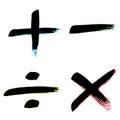 Division, minus, plus, multiplication sign